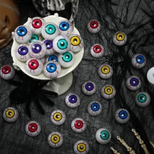 New 40 Pcs Halloween Plastic Eyeballs - 20 Pairs Fake Eye Balls Decor 1.2" Scary