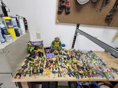 Huge Vintage Tmnt Ninja Turtles Lot.  80 Figures,  Accessories, See All Pictures