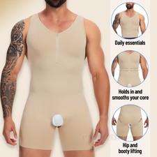 Fajas Para Hombres Men Shapewear Compression Bodysuit Full Body Shaper Slimming