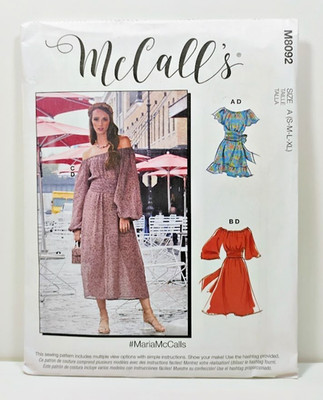 New McCall's Sewing Pattern M8092 A Misses' Dress Sizes S-XL (8-22) B46