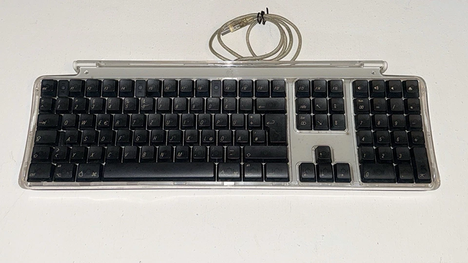 Vintage Apple Pro Keyboard M7803 Jahr 2000 Retro Tech Schwarze Tasten USB - Bild 2 von 4