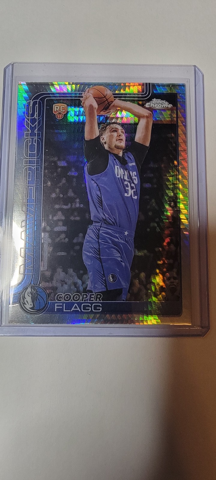 Cooper Flagg 2025-26 Topps Chrome Prism Refractor RC Mavericks Rookie #251