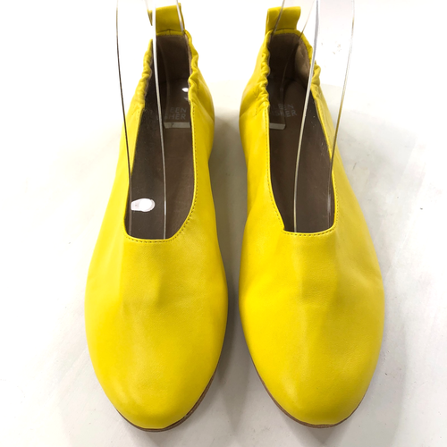 Eileen Fisher 9 Naomi Napa Leather Ballet Flat Ballerina Shoes Yellow MINT HRJ - Picture 2 of 8