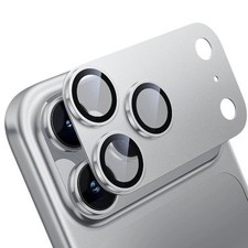 iPhone 17 Pro Max - Back Camera Metal Tempered Glass Protector Silver 