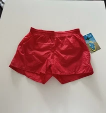 Vintage OP Ocean Pacific NOS Deadstock Red Swim Shorts Taiwan S Lined 