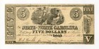 1862 Cr.86 $5 The State of NORTH CAROLINA Note - CIVIL WAR Era — photo 1