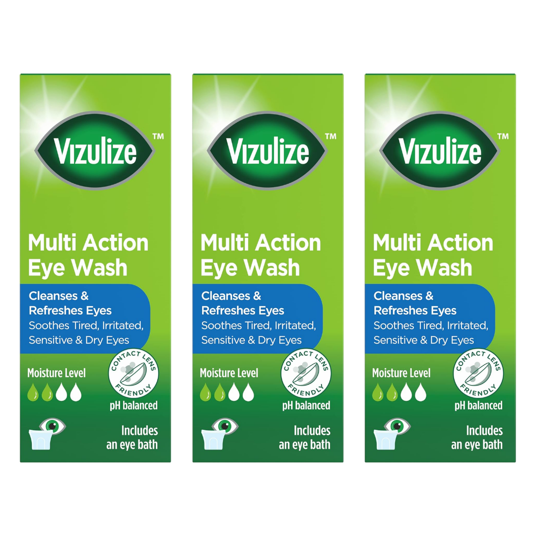 Vizulize Eye Wash 300ml x3 Soothing Relief Dry Eye Treatment Care - Image 8