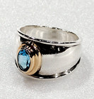 James Avery Christina Ring with Blue Topaz in Sterling Silver & 18k Gold Sz 6.5 — photo 7