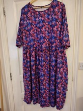 Simply Be Dress Plus Size 26 Purple Pink Summer Floral Flowers Smart/Casual Wear