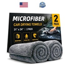 2 Pack Professional Large Microfiber Car Drying Towels 31" X 24" , Scratch Free