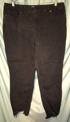 Sofia Jeans Black Adora Curvy Girlfriend High Rise Raw Hem Taper Women's Size 18