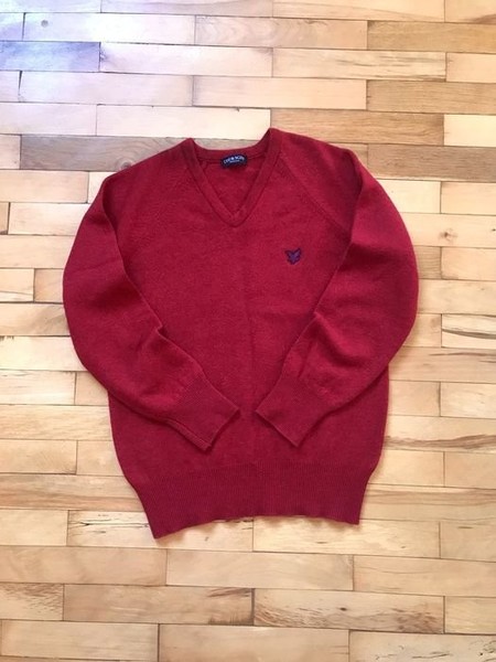 Men Lyle Scott Sweater Red Wool 34