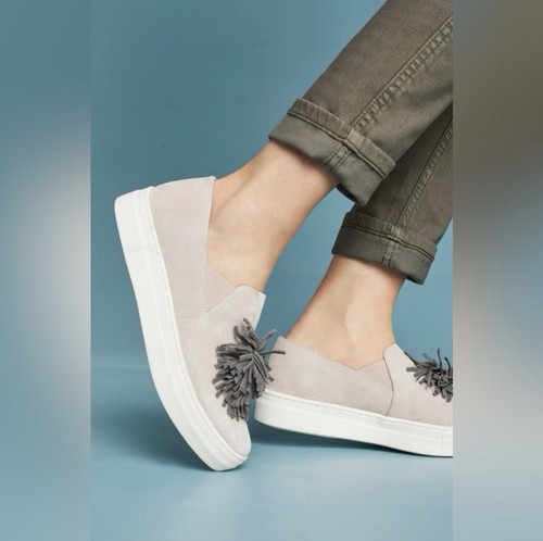 Seychelles Gray Pom Pom Sneakers - Seychelles One for the Books Pommed Sneakers