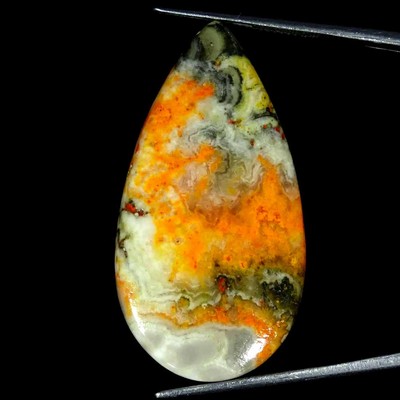 30.70Cts Natural Bumble Bee Jasper Pear Cabochon Loose Gemstone