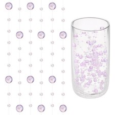 16Ft Artificial Pearl String Pearl Beads Vases Filler Iridescent Light Purple