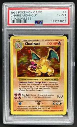 1999 Pokemon Shadowless Charizard Holo #4/102 PSA 6