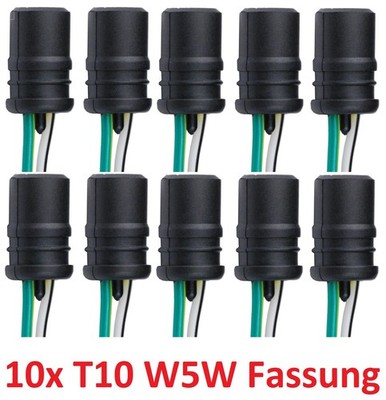 10 Stück W5W T10 Gummi Glassockel Standlicht Fassung Stecksockel Sockel Stecker