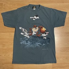 Vintage 1996 Space Jam Shirt Looney Tunes All Over Print Graphic L Taz Monstars