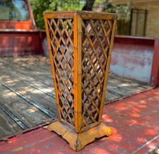 Vintage 70  s Lattice Rattan Umbrella Stand