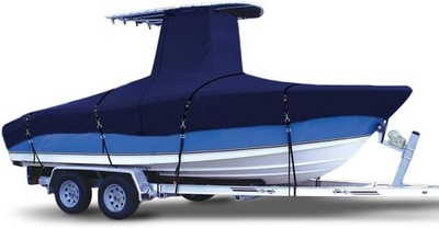 Zenicham 900D Marine Grade Trailerable T Top Boat Cover   26ft 28ft (Navy)