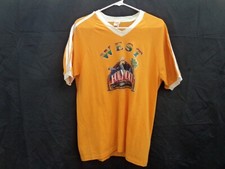 Vtg 80s West Hollywood V-Neck T-Shirt Size XL Sleeve Stripes Made in USA RARE