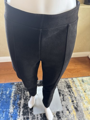 Andrew Marc Black Vegan Suede Leggings Pants Sz Medium - Picture 3 of 7