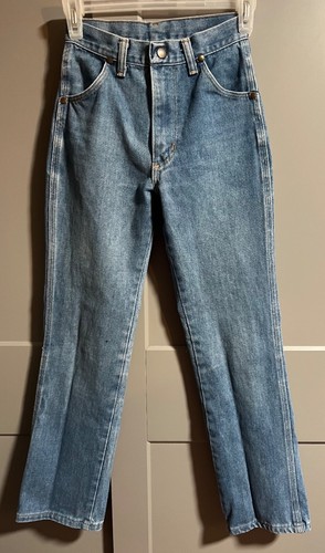 Wrangler No Fault Denim Boy's Slim Straight Leg Blue Jeans Size 14 Made in USA - Picture 1 of 4