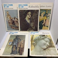 Chefs-D'Oeuvre De L'Art Grands Sculpteurs, Cellini, Kokoschka, Bernin, etc Qty 5