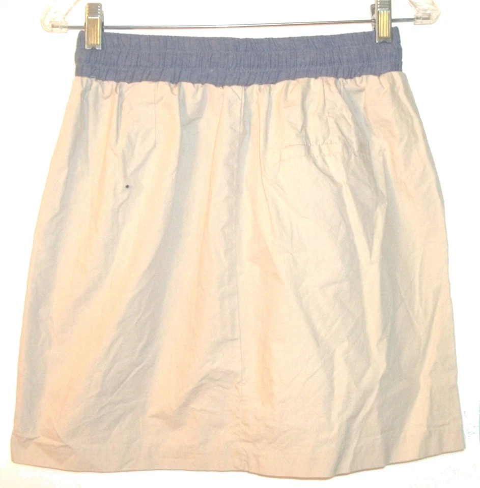 Love21 Falda Algodón Beige con Jean Azul Denim-como Cordón Cintura Talla L Foto 4 de 4