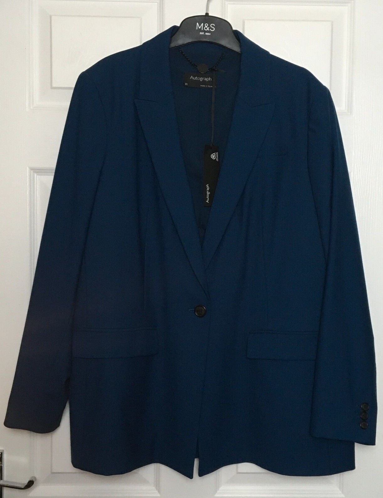 M&S Ladies Jacket Dark Teal Wool Silk Luxury Blend BNWT Marks Autograph
