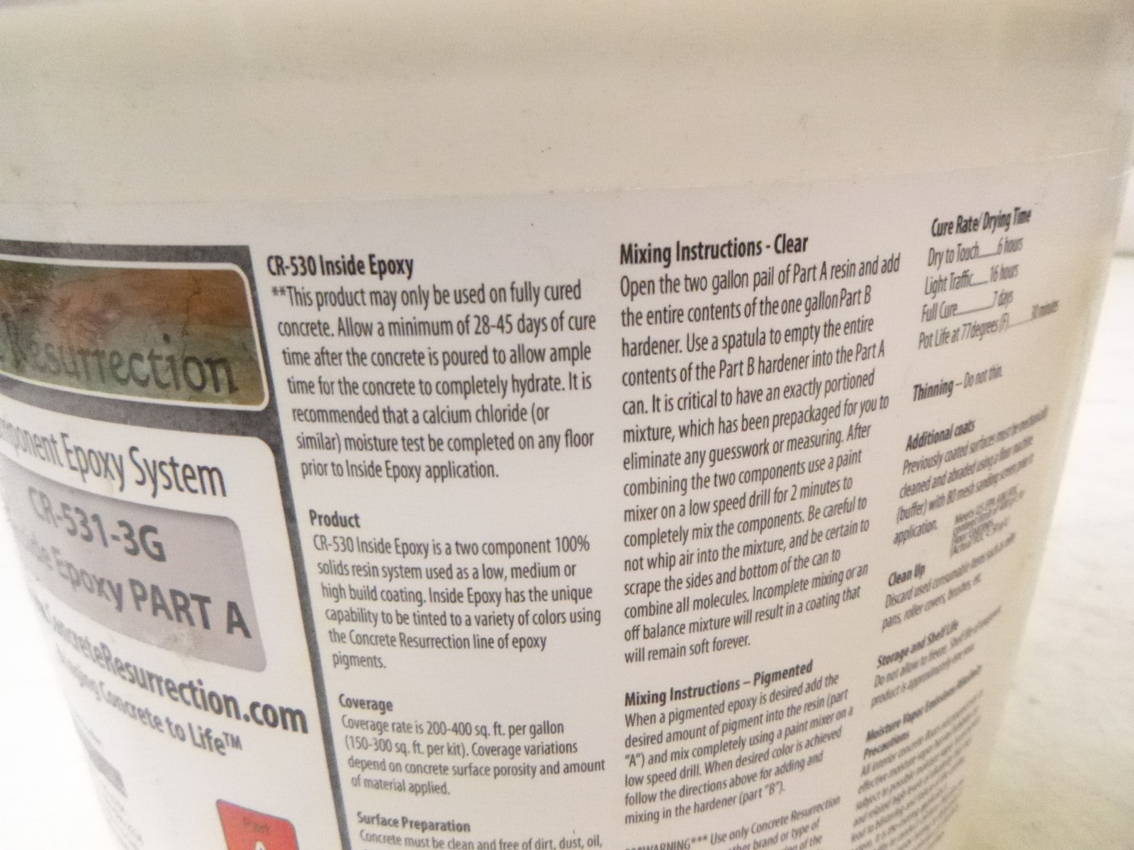 3 Gallon Kit Concrete Resurrection Epoxy Floor Coating High Level Gloss