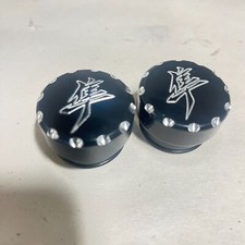 CLEARANCE BLACK DIAMOND CUT KANJI FORK CAPS FOR OEM TREE 22-24 SUZUKI HAYABUSA
