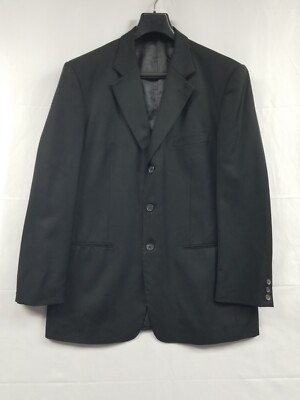 Mantoni Milan Italy Suit Coat Blazer Jacket Size 42R Wool Super 120 Black Formal