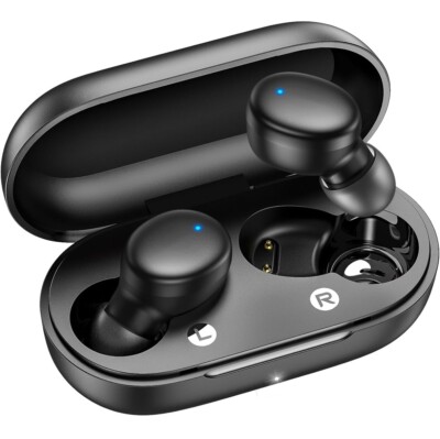 Bluetooth 5.3 Wireless Earbuds   Deep Bass, Built-in Mic, Lightweight BLACK