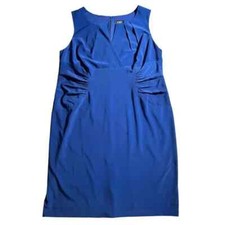 Adrianna Papell Fitted Midnight Blue V Neck Body-con Dress 3x No Size Tag