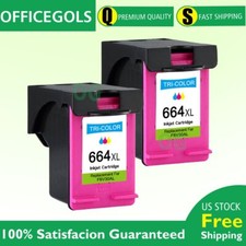 2 Pack Color 664XL Ink Cartridge For HP DeskJet 1115 2135 3635 3636 3638 4535