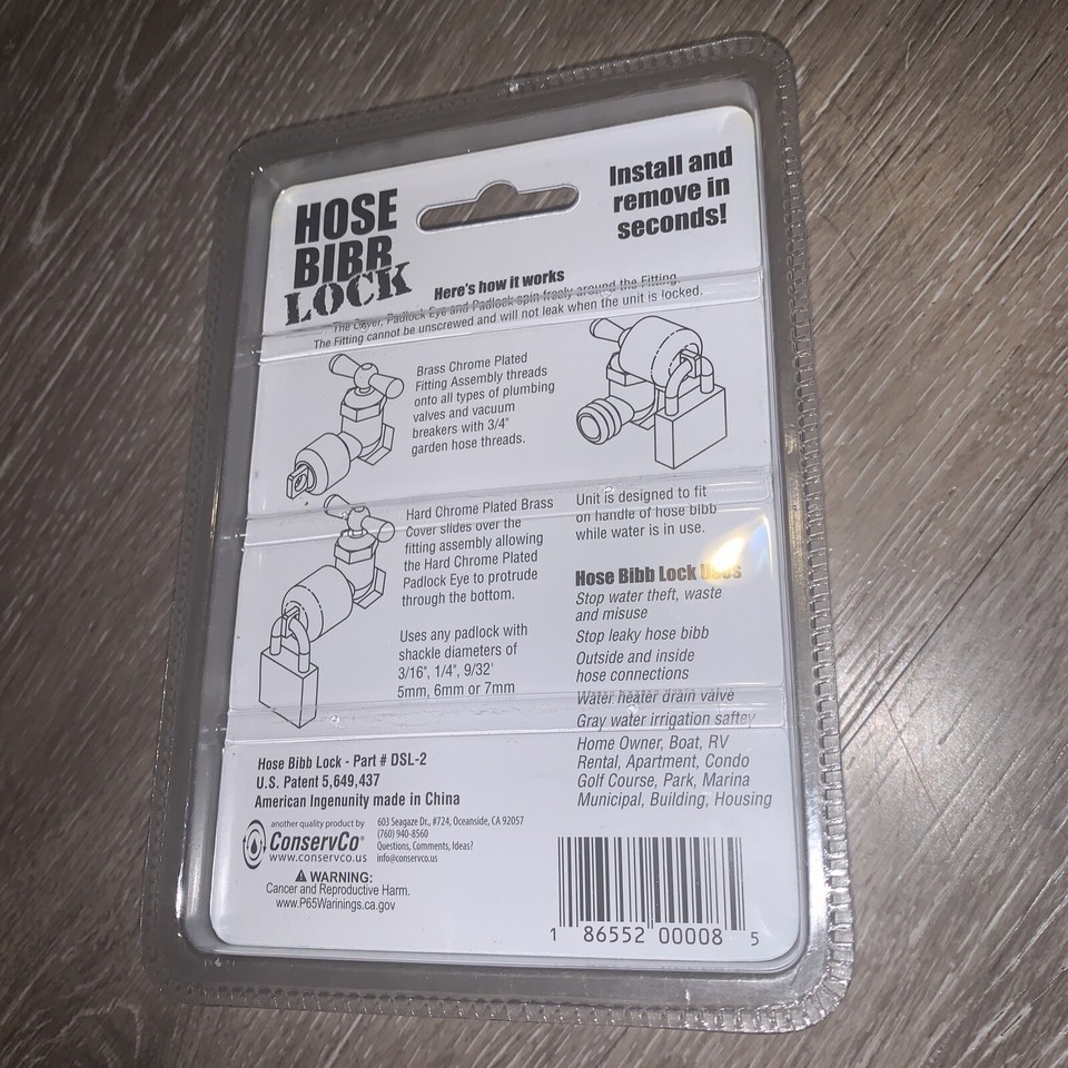 ConservCo Water Hose Bibb Lock with Padlock New In Sealed Package eBay