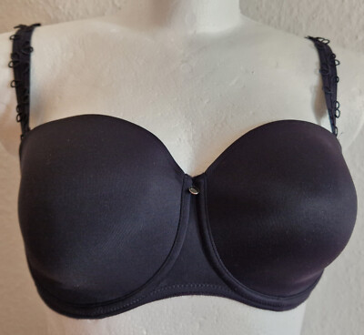 PRIMA DONNA Schalen BH PERLE grau-schwarz 75E - sehr gut erhalten