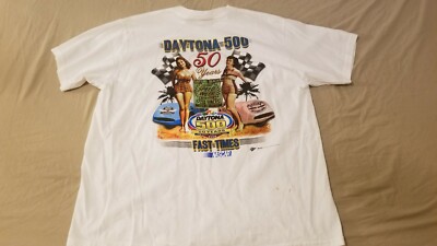 Mens Vintage Winners Circle 2008 Daytona 500 Shirt XL White Cotton Nascar 50