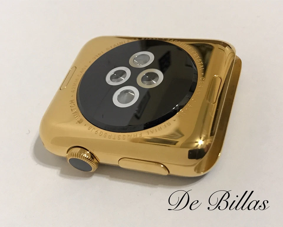 24 Karat Gold Plated 42MM Apple Watch Series 2 Stainless Steel Custom Body Only - Image 4 of 4