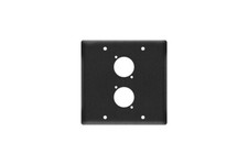 Wall Plate Black Double Gang with 2 D-Series Punch Outs for Connectors