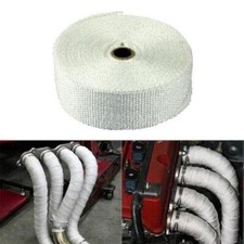 16ft Roll White Exhaust Wrap Manifold Header Pipe Heat Wrap Tape W 4 Ties Kit