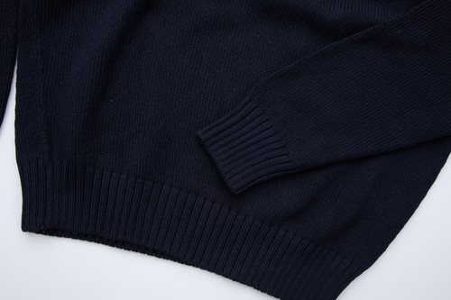 NWT CRUCIANI Navy Blue Cotton Rib Knit V-Neck Pullover Sweater XS (EU 46) - 第 5/7 張圖片