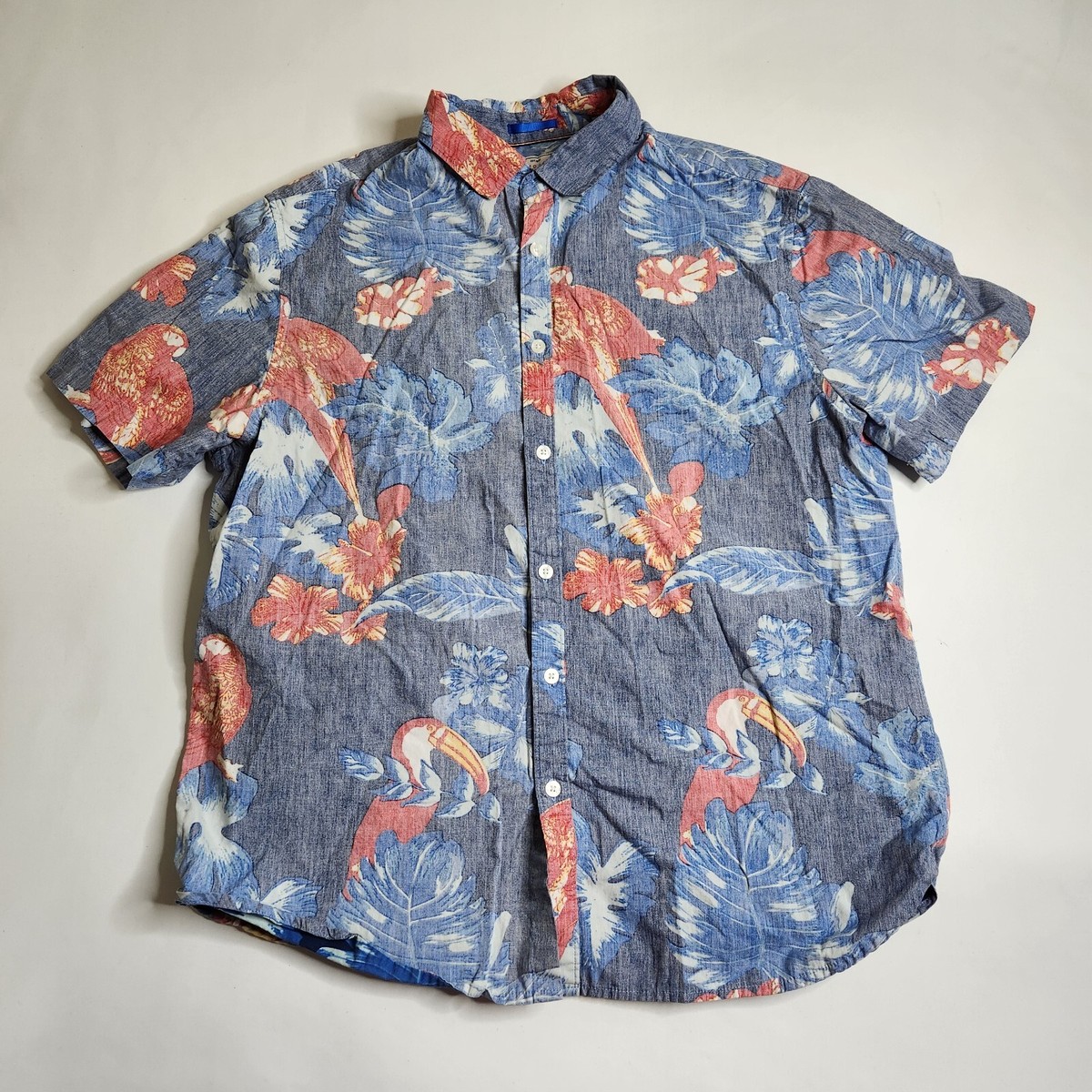 【原価ぶっ壊し割引】ハワイアンシャツ ZipCode By Ricky Singh Men size XL Slim Fit Blue Floral