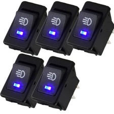 5pcs Blue Led Car Fog Light Rocker Toggle Switch Dashboard Switch Accessory 5pcs Blue Led Car Fog Light Rocker Toggle Switch Dashboard Switch Accessory