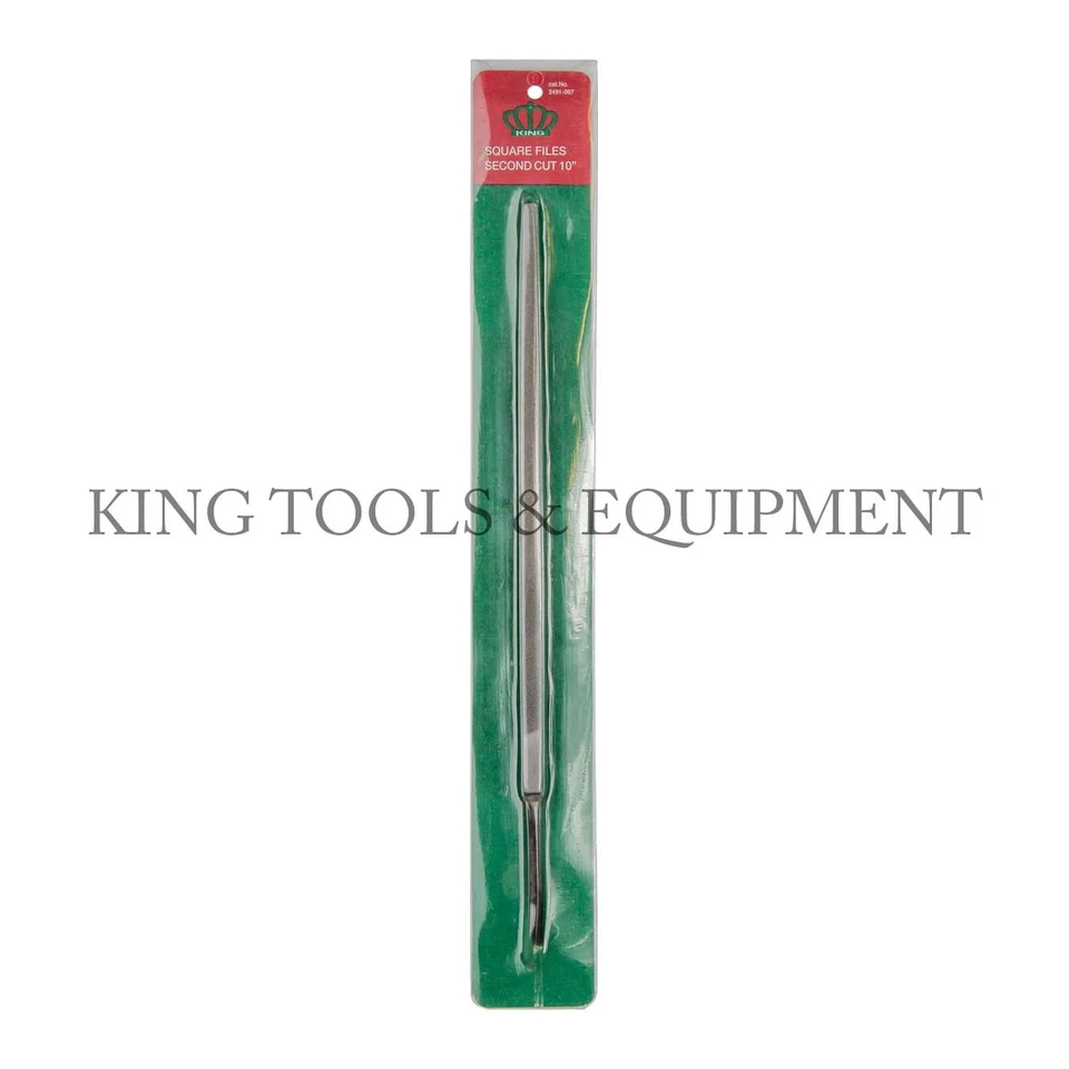 New KING 3/8" x 10"Bastard Cut SQUARE FILE, Double Cut, Steel, American Grading - Image 2 of 2