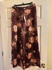 NWT Johnny Was Winonna Floral Multi Silk Wide Leg Easy Pant Medium 295