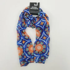 New Greenbriar Intl Lightweight Polyester Rectangle Scarf 11x60" Colorful Floral