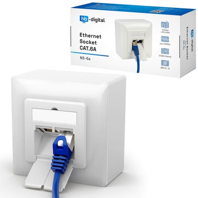  Cat6A CAT 6 Netzwerkdose Aufputz Unterputz LAN Dose RJ45 Daten 2-Port geschirmt