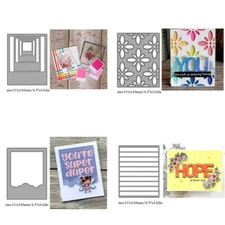 DIY Metal Cutting Dies Embossing Die Stencil Flower Rectangle Frame Scrapbooking